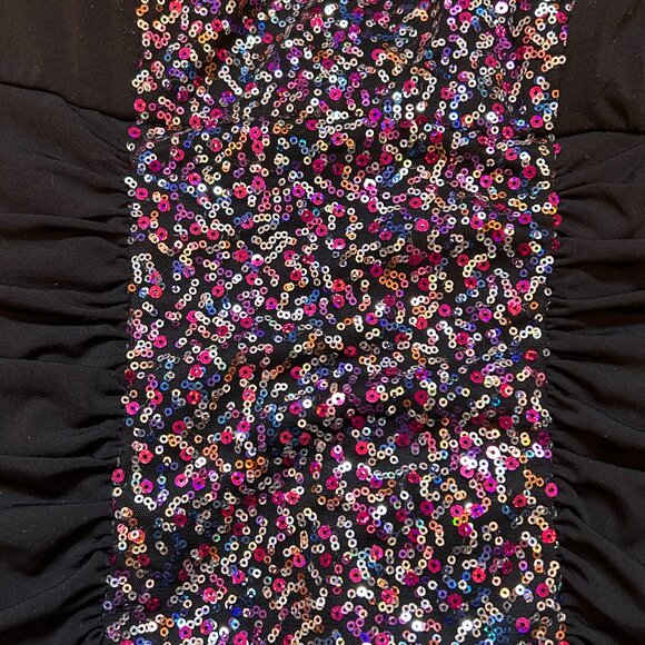 Ruby Rox Panel of Sequins One Shoulder Mini Dress - Picture 9 of 11